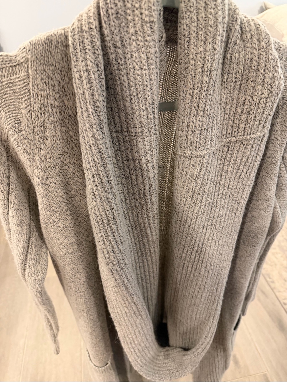 Willow & Clay Women's Chunky Open-Front Cardigan - Taupe Heather